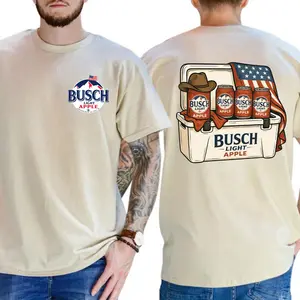 4th of July Busch Light Apple Tshirt, Cotton Unisex Shirt, Hot Trend TShirt, Menswear Tops, Men's Graphic Tee, Summer Outfits, Father's Day Gift Ideas