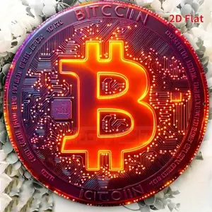 Bitcoin luminous wall art! Red-orange symbol & text, no electricity needed, cool for office/bitcoin cafes!
