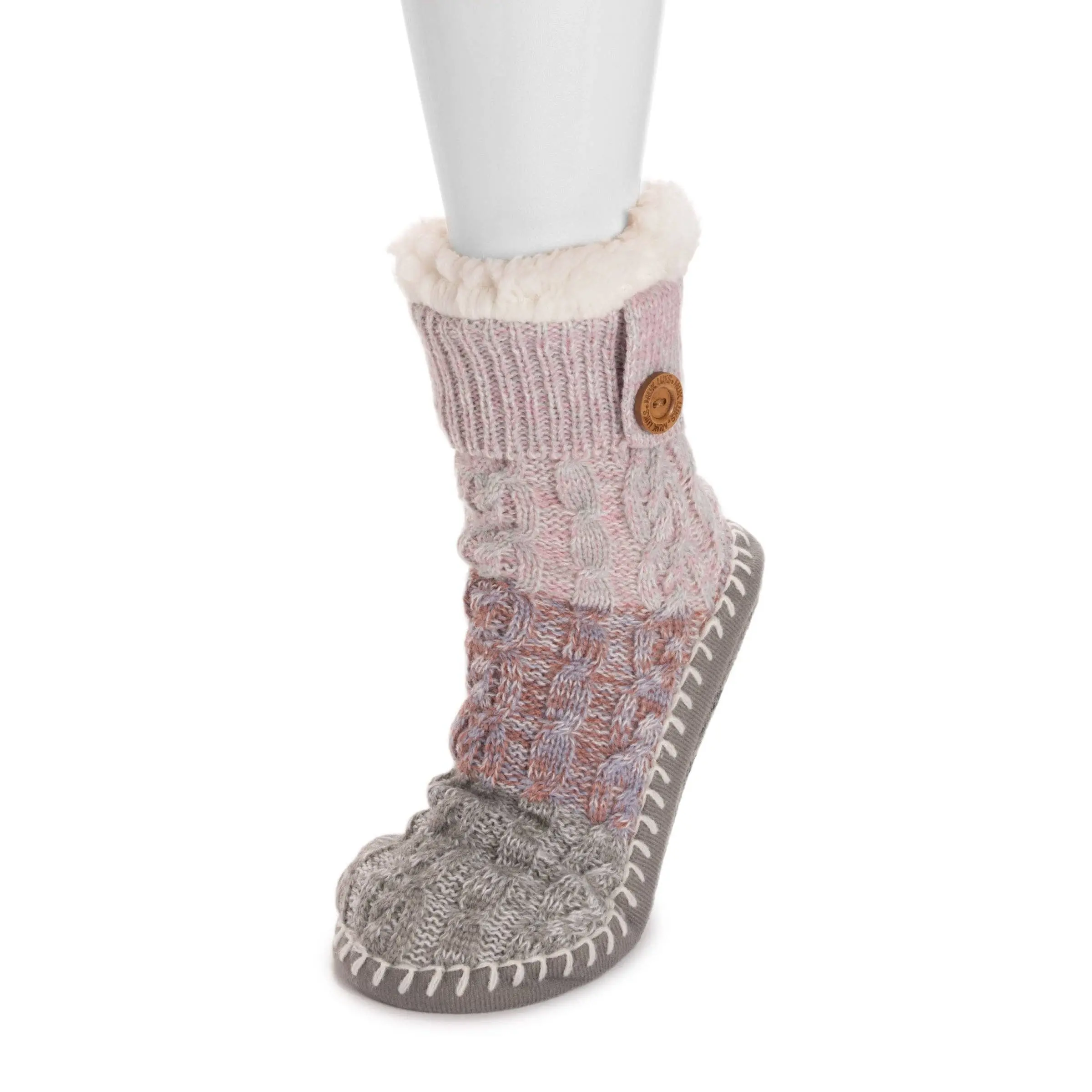 MUK LUKS Women's Short Cable Slipper Sock