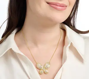 Kathy Hilton x Anna Zuckerman Olivia Butterfly Necklace, Sterl