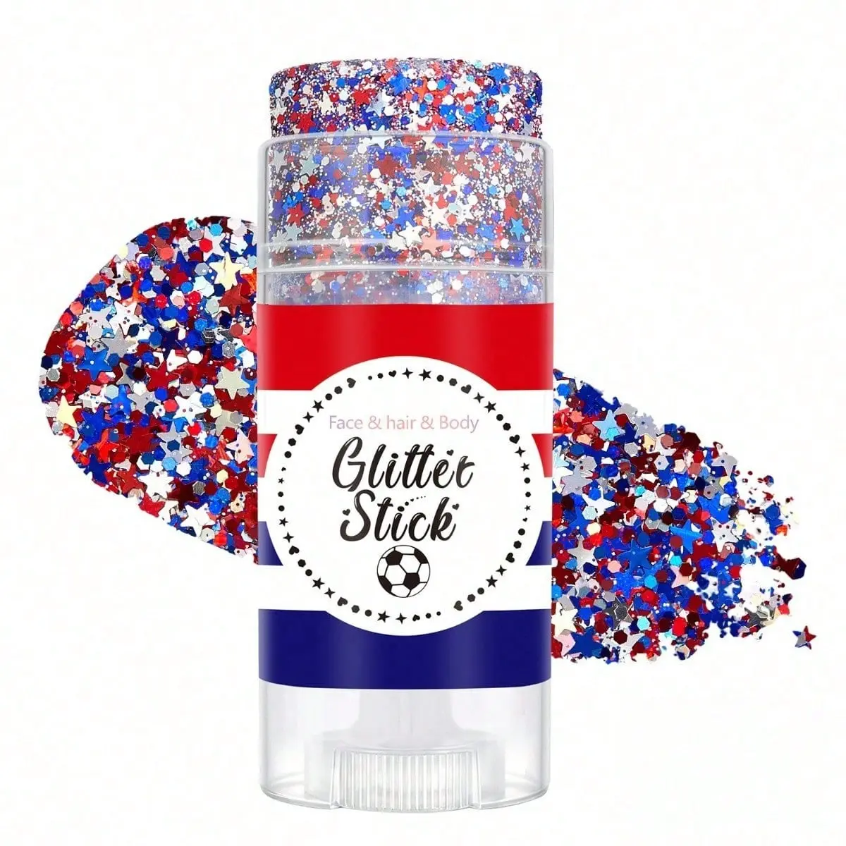 Star Face Body Glitter Stick,4th of July Glitter,Patriotic Makeup USA Flag Accessory for Independence Day,Memorial Day,Veterans Day, Sparkling Makeup
