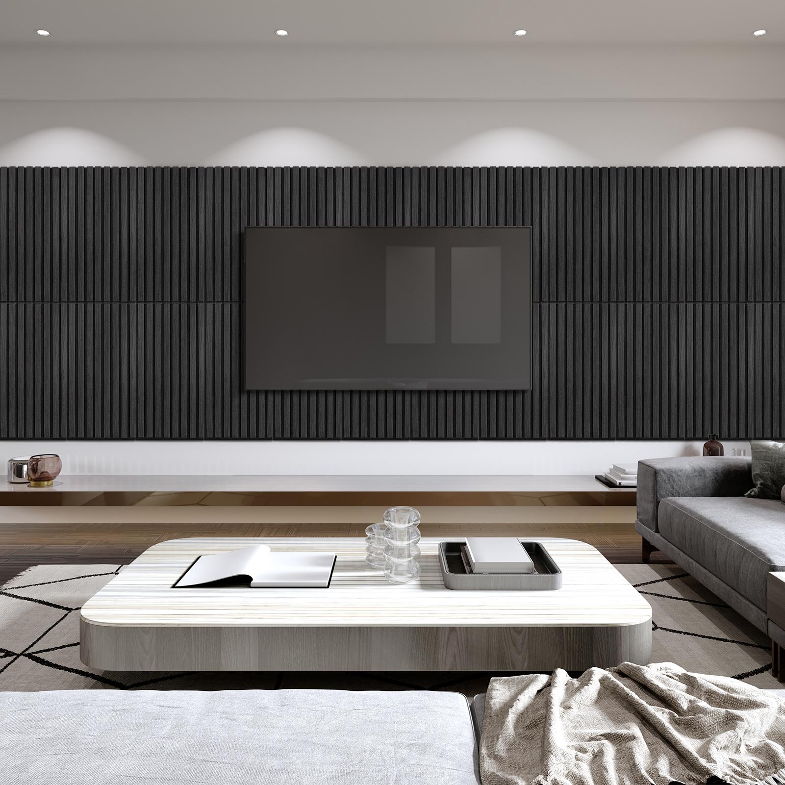 【New】Art3d 4-Pack Lightweight MDF Wood-Look 3D Wall Panels, DIY Decor Panels, 24" x 12",Covers 8 Sq.Ft., Acoustic Grille Panels