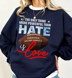 Benito Halftime Show Tee – Historic Bowl Performance Shirt with The Only Thing Stronger Than Hate is Love, Together We Make America