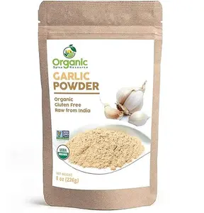 Organic Garlic Powder 8 oz (226g) USDA Organics & Non-GMO Verified Project Approved | Product of India | Resealable Kraft Bag | Flavor Spice