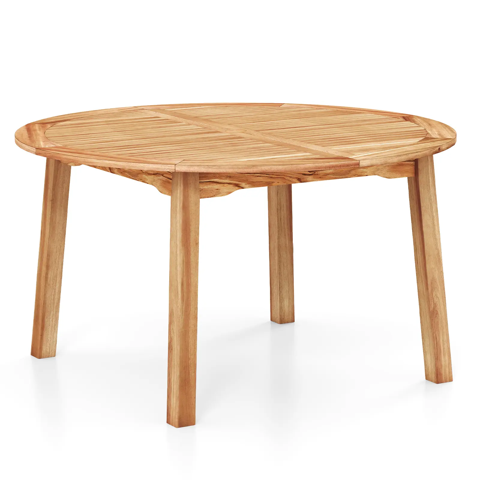 COSTWAY - 53 Inch Outdoor Acacia Wood Dining Table for 4-6 People