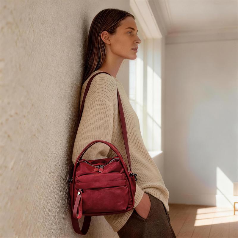 Lightweight Nylon Crossbody Bag for Women – Large Capacity Shoulder Purse with Front Pocket for Daily Use