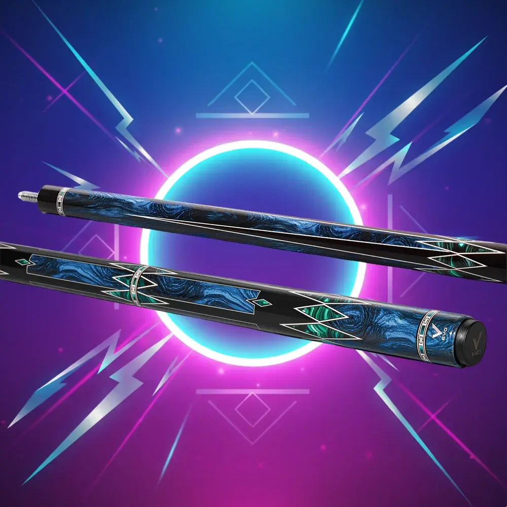 EVO MEG Pool Cue - Abyss Blade | Apex Predator Power with Glassfiber 29in Shaft, Carbon + Glassfiber Butt, 12.5 mm EVO Tip, 5/16-18 Joint, Wrapless Grip