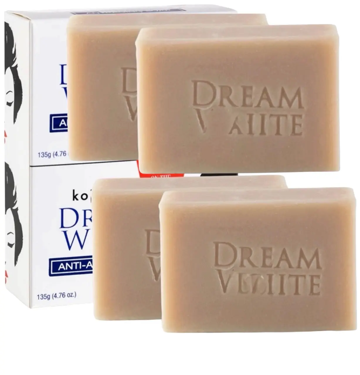 Authentic Kojie-San Olive Body Care Cleanser Face and Body Bar, 135g - 2 Pack, Hydrating with Storage Feature