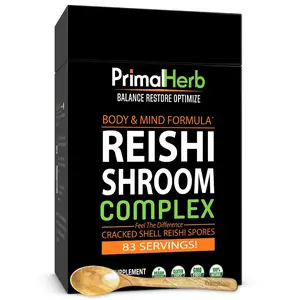 Red Reishi Mushroom Complex with Cracked Shell Spores for Immune Health and Vitality - Edible, Supplement, Natural, Dietary, Tea, Healthcare