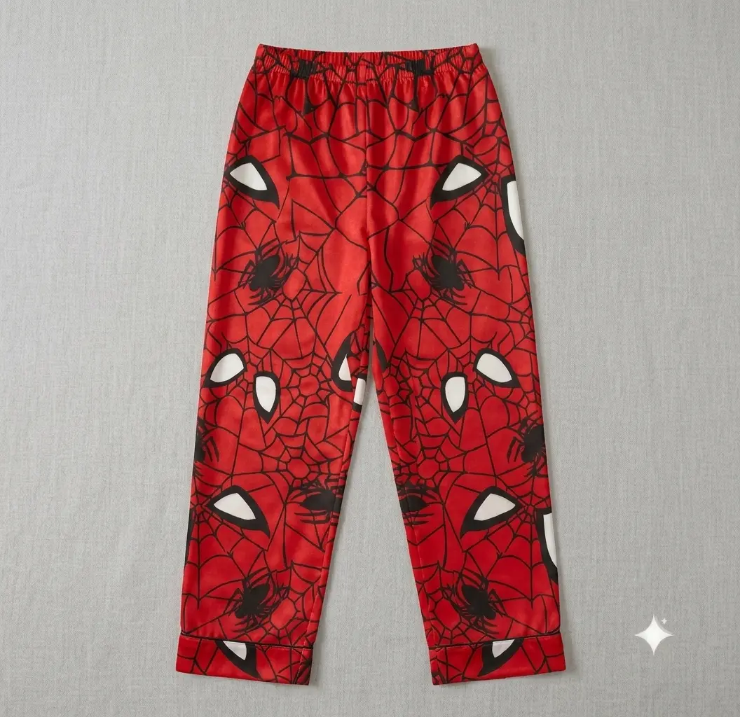 Red Spider Web Pajama Pants, Lounge Bottoms, Comfortable Soft Sleep Pants for Men & Women, Comfy Pajamas Gift