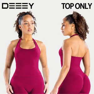 DEEFY Impact Halter Top Gymwear Workout Fitness Yoga Seamless Halter Tanks Sportswear Backless Sports Women Activewear Gym Outdoor Tank Tops Pilates Outfits Gymswear