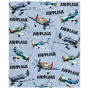 1pc Airplane-patterned blanket, a pilot's gift for male airplane enthusiasts - a must-have aviation-themed travel gift - a soft and comfortable blanket suitable for naps, sofas, and bedding.