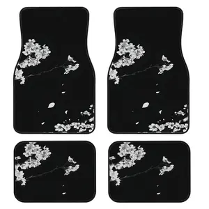 4-Piece Cherry Blossom Car Floor Mats Set (), Universal Fit for All Vehicles, Stylish Interior Decor, Easy Clean, Comfortable Protection, Car Foot Mats