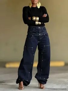 Women's Casual Irregular Patchwork Jeans