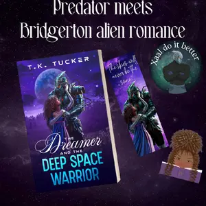 The Dreamer and the Deep Space Warrior Signed Paperback and Swag Bundle Predator meets Bridgerton Alien Romance