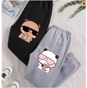 Bubu Dudu Couple Sweatpants, Cool Panda Bear Wearing Sunglasses Sweatpants, Funny Matching Valentine's Day Sweatpants, Gift for Lovers Comfort Cotton Fabric Collar, Trendy Top Sweatpants, Unisex Cotton Graphic Casual Sweatpants, Best Gift SS