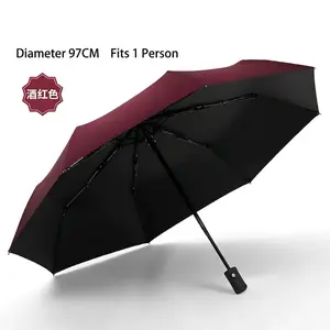 Automatic Folding Umbrella, Sun-Rain Dual Use, UV Protection, Windproof, Portable, Business Style with Black Glue Coating