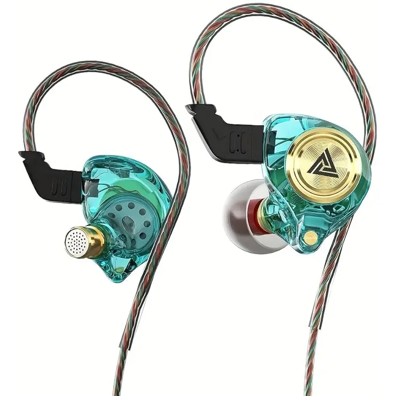 3.5mm Jack QKZ AK3 Gaming Earphones, Noise Cancelling Wired Earbuds, HiFi Heavy Bass Clear Call Mic Lightweight for Workout Music
