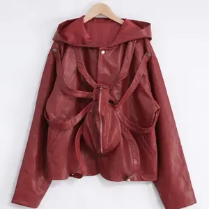 Roam The Halls Red Faux Leather Spider Jacket