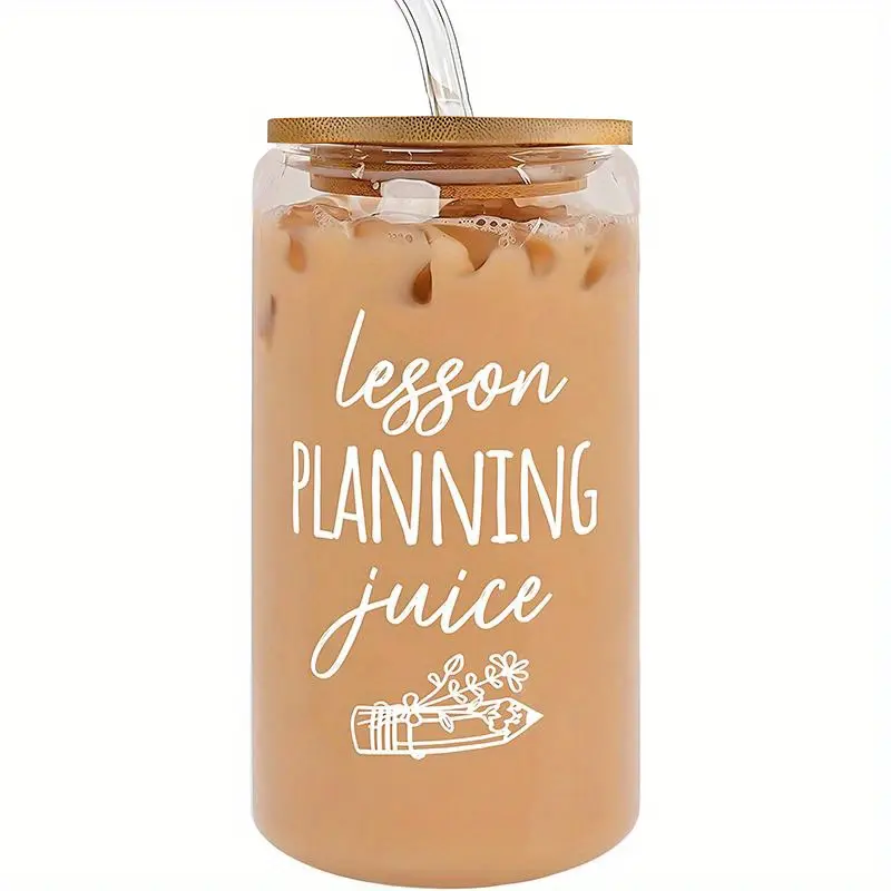 Teacher Appreciation Gifts, 16oz Glass Jar, Perfect for Teacher Birthdays & Thank Yous, Unique Gift Idea for Educators, Glass Cups, Stylish Glass Cups