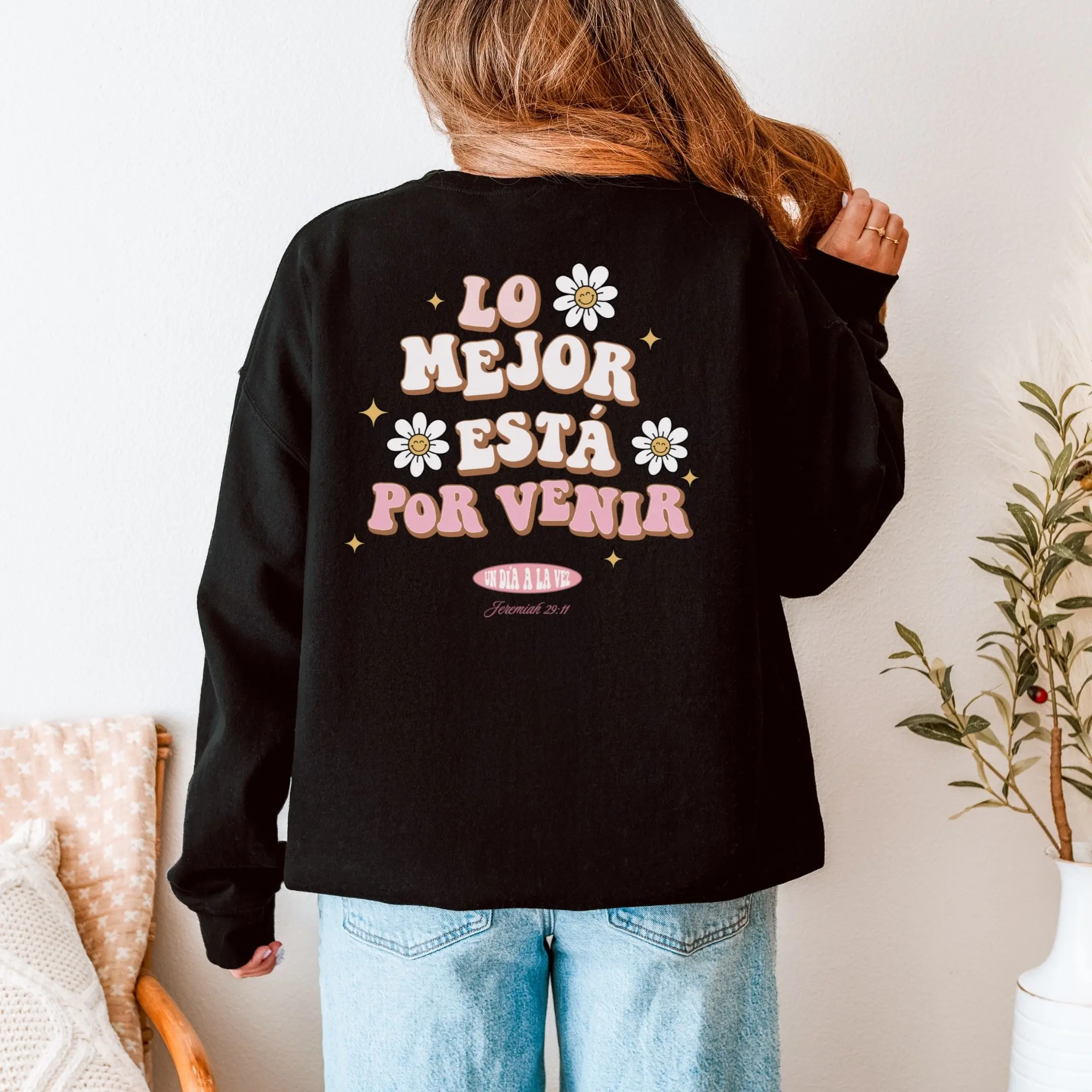 Lo Mejor Está Por Venir Graphic Crewneck Sweater Grahpic Tops Casual Spring Womenswear sweatshirts Soft Hoodie