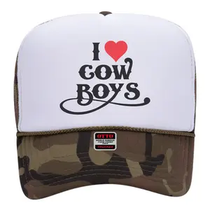 Otto Brand Cute and Trendy Foam Front Trucker Hat I Love Cowboys Design Snap Back Bachelorette Trucker Hat for Women Casual Country Nashville