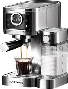 OUTOHOMO Espresso Machines 20 Bar Cappuccino with Built-In Milk Frothier