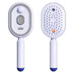 Electric Spray Air Cushion Massage Comb Self-Cleaning Anti-Tangle Anti-Static Volumizing Scalp Brush Aromatherapy Essential Oil Mist Hair Care Comb for Dry Frizzy Hair, No Essential Oil Included
