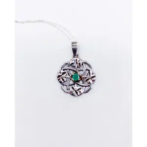 EMERALD CZ MANDALA NECKLACE