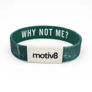 Motiv8 Why Not Me? Green Wristband with White Label Motiv8 Branding