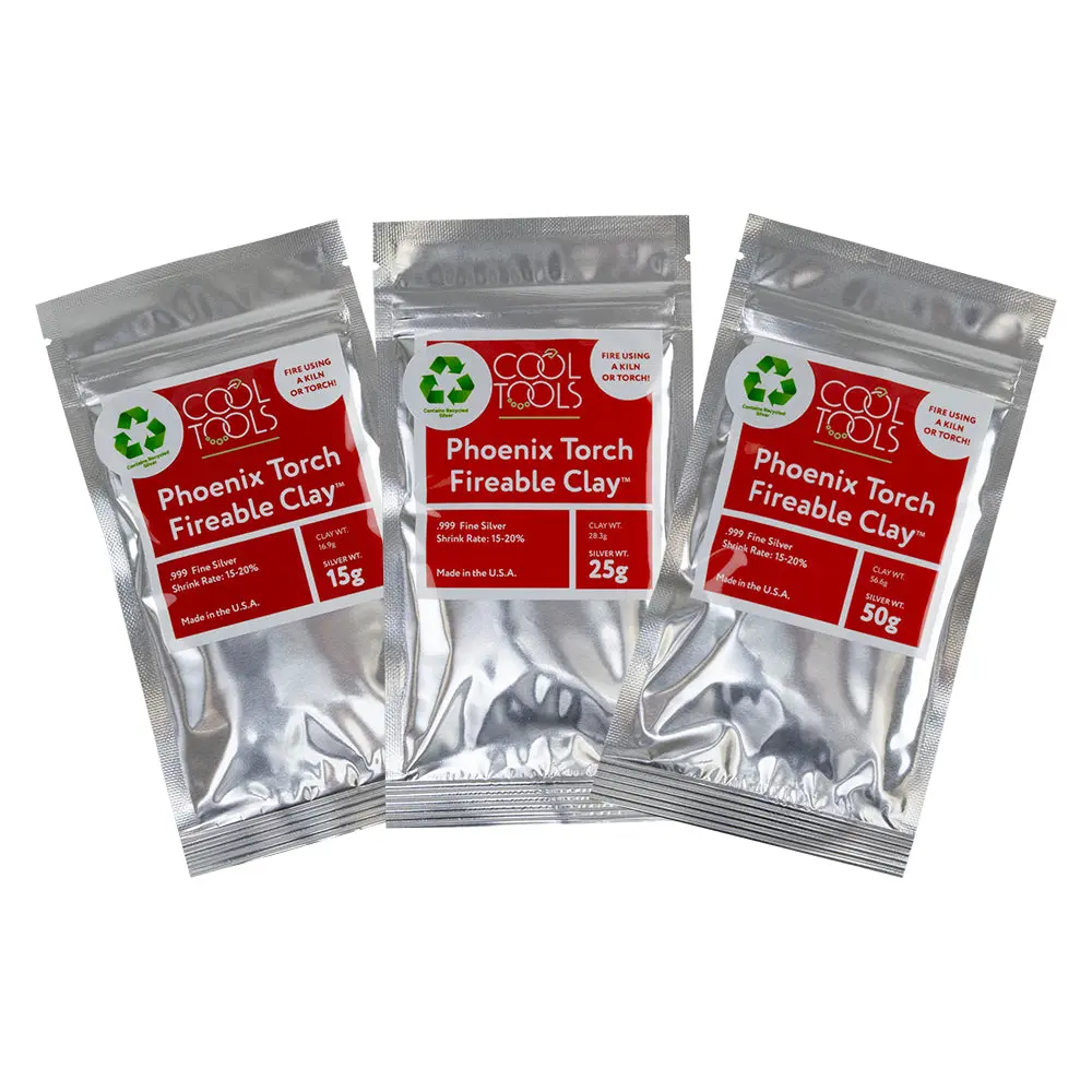 Cool Tools Phoenix Torch Fireable Clay - Fine Silver - No Kiln Needed