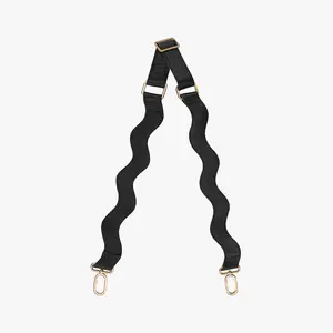 Starry Black Wavy Leather Strap - Adjustable - For Women's Leather Bag