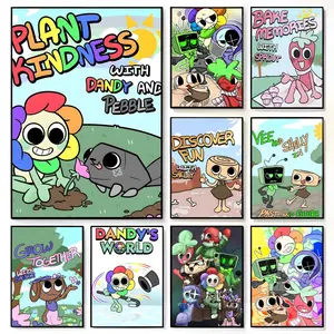 D-Dandys W-World Roblox Adventure Game Cute Vibe Poster, Art Wall Decoration, Fade-resistant Self-adhesive poster Perfect for gifts and creating walls in bedrooms, Living rooms, Bars, and Restaurants HD printing waterproof protection Character Art