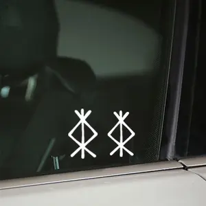 2PCS/SET Nordic Rune Style Car Sticker for Car Windows, Highlight Cultural Mysterious Style, Inject Symbol Faith DNA into Your Car, Trendy Decoration Maximizes Your Car's Uniqueness, Sticker for Cars