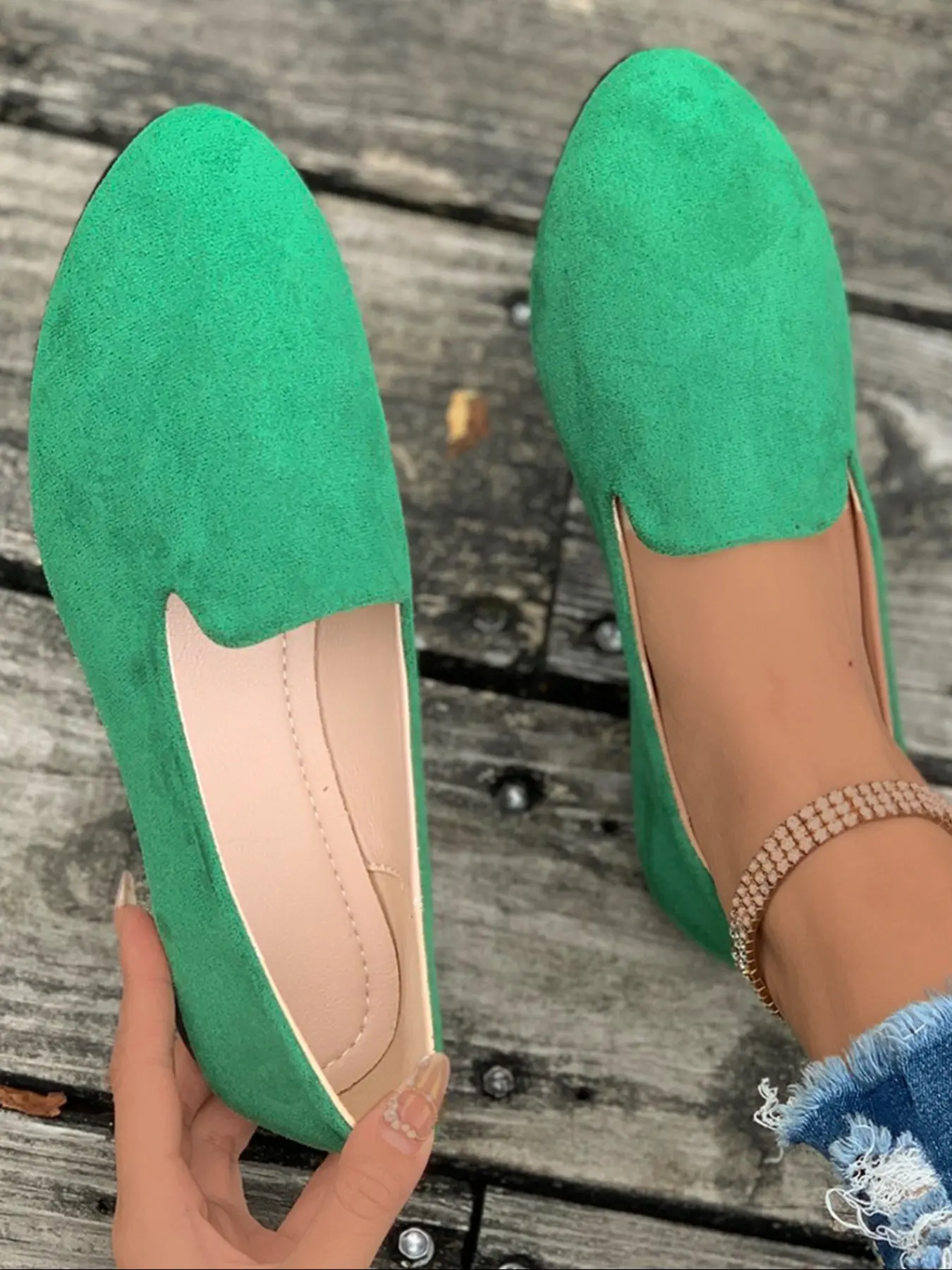 Women's Solid Color Pointed Toe Flats, Casual Comfort Slip-On Shoes, Perfect for Daily Wear, Full Match Commuter Shoes, Slip On Loafers, Soft Sole Flats, Casual Trendy Flat, Soft Soled Shoes, Casual Flat Footwear