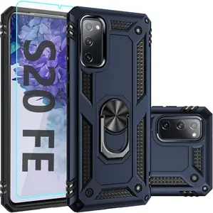 Samsung Galaxy S20 FE Case,S20 FE Case,with Screen Protector,[Military Grade] 16ft. Drop Tested Cover with Magnetic Kickstand Car Mount Protective Case for Galaxy S20 FE, Blue