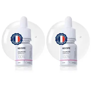 2PCS RE:CIPE Volufiline 100% Ampoule - Official Product From France, Sederma - Pure Volufiline Serum - DIY Skin Care Booster for Face & Body - Hydrating & Age-Defying Formula for Elevated Resilience 0.33 fl oz