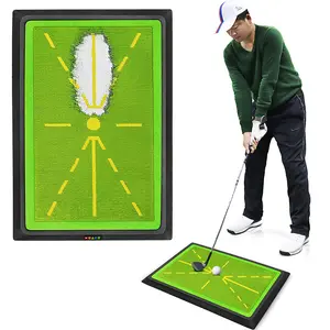 Golf Swing Practice Mat + Instant Feedback Swing Path Trainer + Portable Hitting Mat for Indoor Outdoor Use
