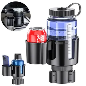 2 in 1 Car Cup Holder Expander Adapter with Adjustable Base, Car Cup Holder Expander Organizer Non-Slip Easy to Install, Other Large Water Bottles & Mugs Holder Universal For Cars/Trucks/SUVs Drinks & Key Phone Holder Accessories