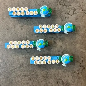 Girls run the world cheer pins and sports clips- Handmade Wooden Clothes Pins with glitter and charms. Perfect for cheerleading & tumbling too!