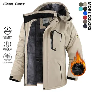 Men's Winter Ski Snow Jacket, Waterproof Warm Fleece Lined, Outdoor Mountain Hooded Coat, Sports Breathable Shell, Suitable for Men's Outdoor Activities