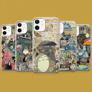 Studio Ghibli Phone Case Totoro Spirited Away Cover for iPhone X, 11, 12, 13, 14, 15 & more – SS Galaxy S21 to S25 Ultra, Plus with Suction
