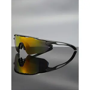 Unisex Hollow-Out Sport Sunglasses with PC Anti-Fog UV-Protection Lens, Windproof Athletic Shades for Cycling, Driving