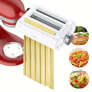 1pc for Compatible Pasta Maker Attachment - 3-in-1 Pasta Sheet Roller, Spaghetti & Fettuccine Cutter with Brush, Semi- Attachment for Homemade Pasta, Heavy-Duty for Stand Mixers