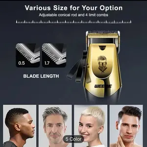 WEEME 1pc/2pcs/3pcs Men'S Grooming&Shaving Kit, Golden Balck Hair Clippers With LCD Display, USB Rechargeable, 8 Guide Combs, Trimmer And Shaver, With Cleaning Brushes And Comb, Gift For Men, Father Days Gift