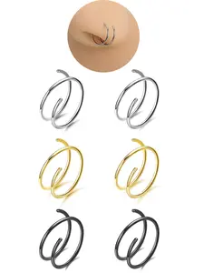 Spiral Double Hoop Nose Rings 20G 8mm Hypoallergenic Thin Piercing Jewelry for Women Men Nose Rings Hoops