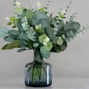 15 Piece Mixed Eucalyptus Branches with Berries, Realistic Floral Greenery Stems for Spring Summer Decor, Easter Wedding Vase Bouquet Home Decoration