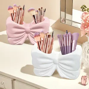 One Piece of Nordic-Inspired Irregular Bow-Shaped Makeup Brush Holder, Designed for Cosmetic Storage, Serves As a Makeup Brush Box, Enhances Aesthetic Room Decor, Suitable for Home Decoration, Offers Space-Saving Organization, Beauty Organizer