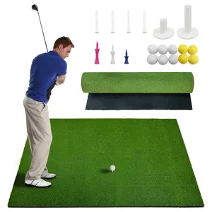31mm Extra Thick Golf Hitting Mat for Home Practice, 5x4/5x5ft Commercial Grade Golf Turf Mat with EVA Foam Base, Heavy Duty Swing Trainer for Indoor/Outdoor, Includes Balls, Fits Left/Right Handed, Real Grass Feel, Non-Slip