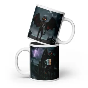 Mothman Red Eye Cryptid Ceramic Mug - 15oz Glossy, Washable, Colorful, Ghostly, Non-Toxic Kitchen Drinkware for Character Design & Colorful Character Mugs Enthusiasts, Ceramic Mugs
